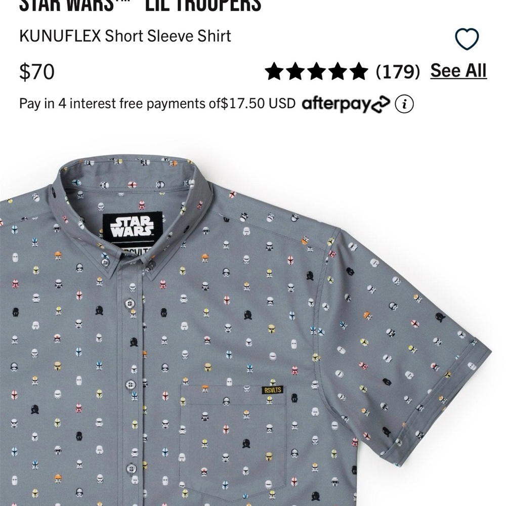 RSVLTS x Star Wars Gray “Little Troopers” Casual Button Down Shirt - Picture 6 of 6